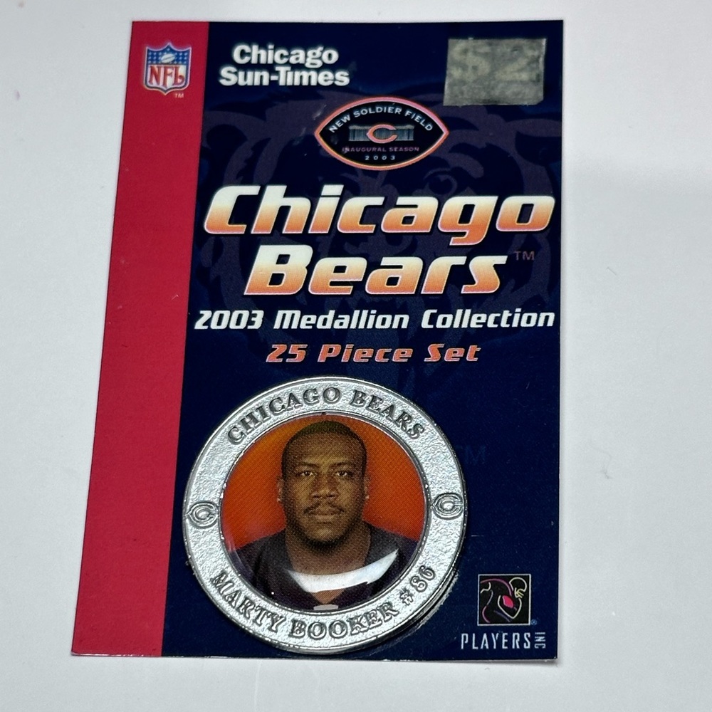 Chicago Bears 2003 Medallion Collection Limited Edition Marty Booker #86 Vintage
